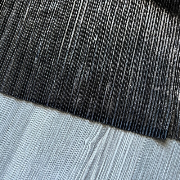 For Love And Lemons Skirt Womens Large Pleated Marion Gunmetal Metallic - Picture 14 of 14